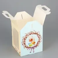 Коробка подарочная пасхальная с окном, с фронтальной загрузкой &laquo;Верба&raquo; 15&times;15&times;18 см