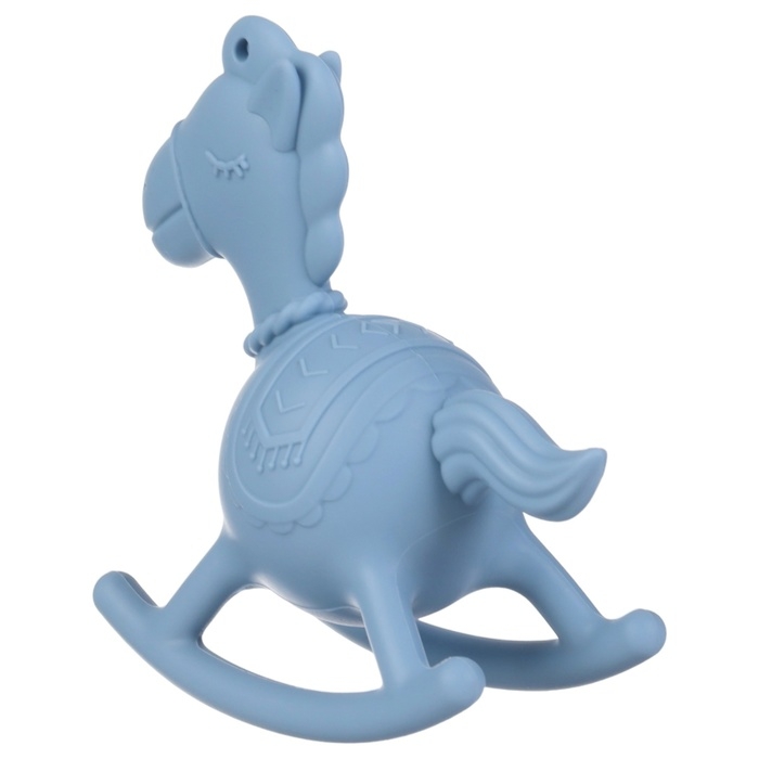 Игрушка - прорезыватель силиконовый с погремушкой &laquo;Лошадка&raquo;, цвет голубой, Крошка Я