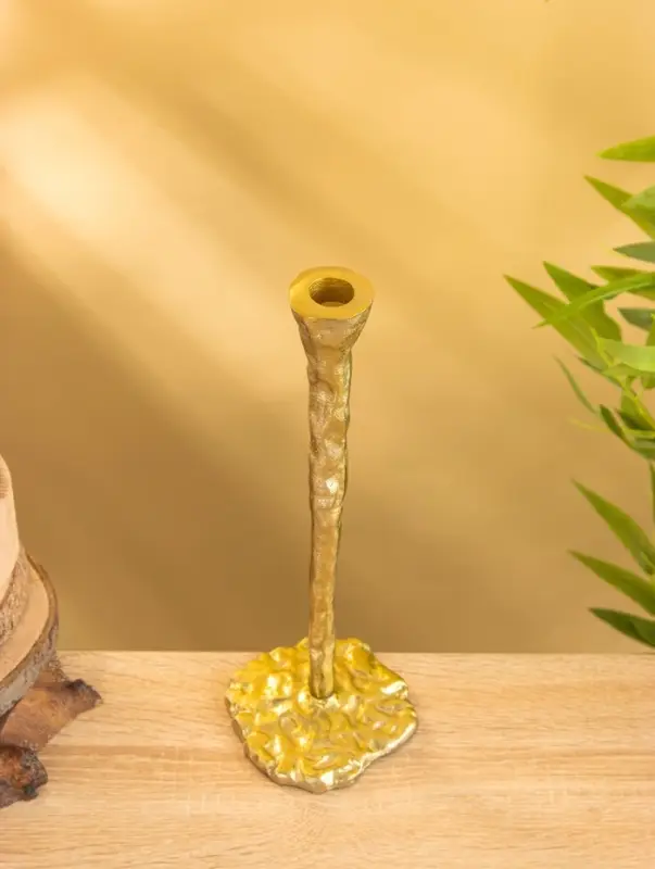 Подсвечник "Капель" алюминий 30 см, цв. золото