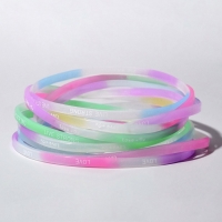 Силиконовый браслет &laquo;Светящийся&raquo; романтика, набор 10 шт, цвет МИКС, 6см