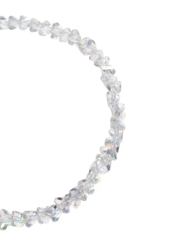 Колье "Акцент" сердце, двойное, цвет белый в серебре