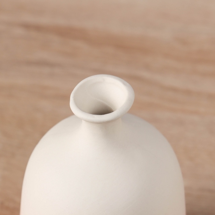 Ваза керамика настольная "Хайди" бутыль, 12х7 см, бело-розовый