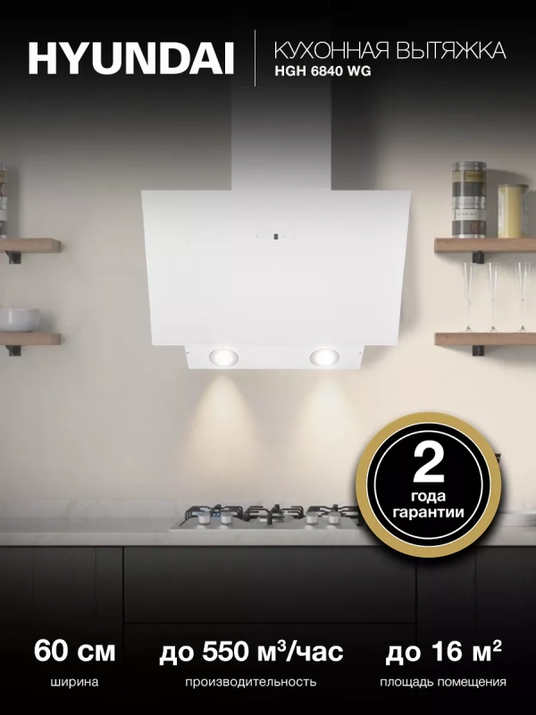 Вытяжка каминная HGH 6840 WG белый