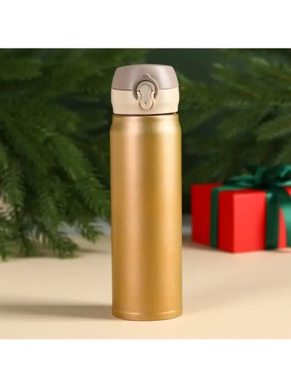 Подарочный набор новогодний &laquo;Все мечты сбудутся&raquo;:Чай новогодний чёрный 50 г, крем-мед с клубникой 120 г, носки 36 - 39 размер, термос 500 мл.