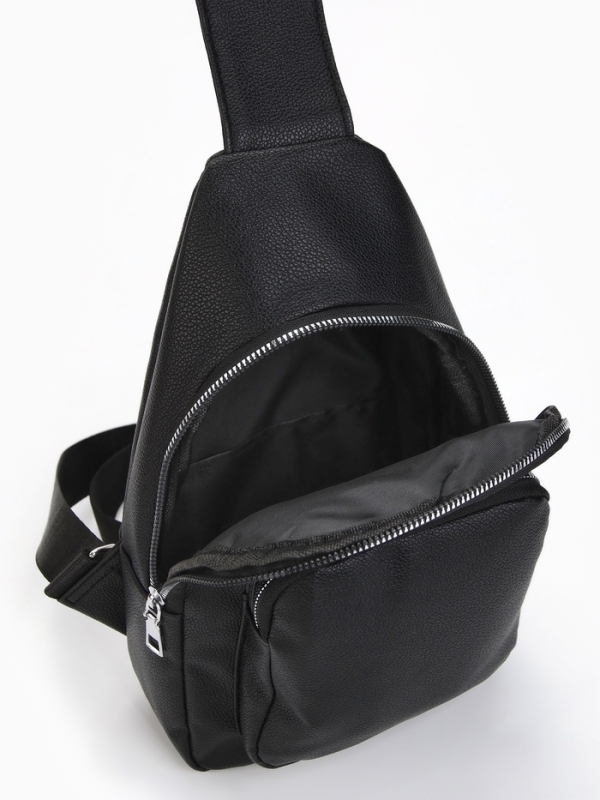 Рюкзак-слинг, 18*5,5*29 см, отд на молнии, 1 н/карман, черный