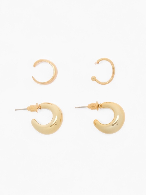 Набор серьги и каффы 4 шт. &laquo;Бублик&raquo;, цвет золото