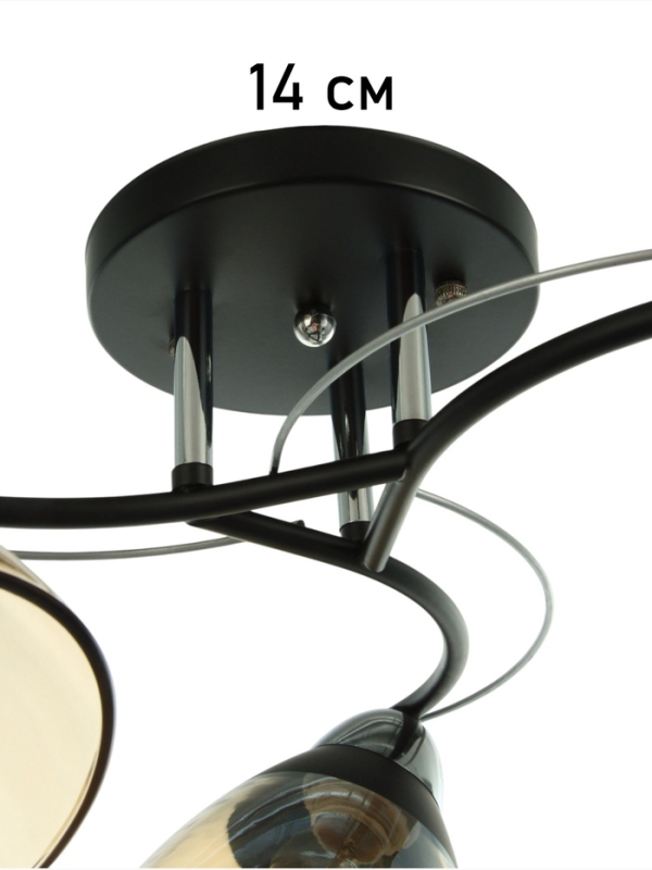 Люстра "Ирида" 3хЕ27 40Вт черно-хромовый 44х44х24 см