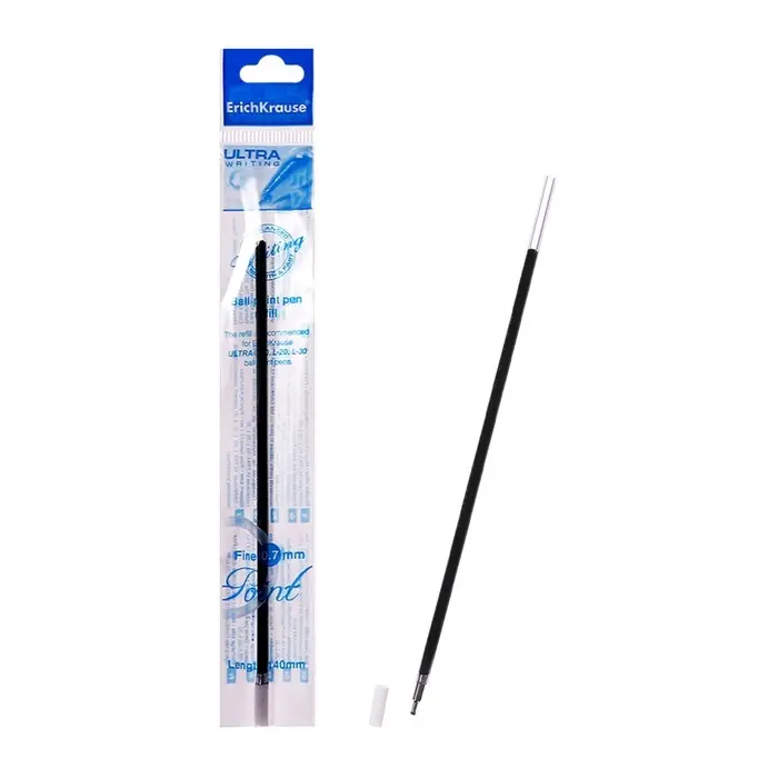 Стержень шариковый ErichKrause, для ручек Ultra и других, узел 0.7 мм, чернила синие, супермягкое письмо, длина стержня 140 мм