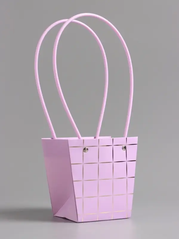 Сумка для цветов лиловая влагостойкая, 13x9.5x13&plusmn;5% см