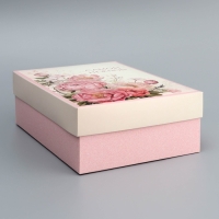 Коробка складная, крышка-дно, "Самой нежной", 24 х 17 х 8 см без окна Коробка складная, крышка-дно, "Самой нежной", 24 х 17 х 8 см без окна