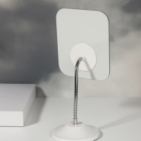 Зеркало настольное, на гибкой ножке, зеркальная поверхность 13.5×16.5 см, белое Зеркало настольное, на гибкой ножке, зеркальная поверхность 13.5×16.5 см, белое