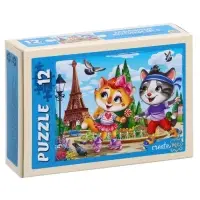 Пазлы &laquo;Забавные котики №5&raquo;, 12 элементов