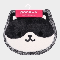 Коврик Доляна Kitty, 55&times;64 см, ворс 1 см, микрофибра, белый