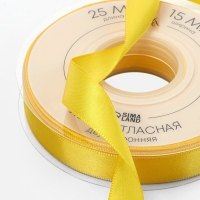Лента атласная двухсторонняя № 0645 15мм*25&plusmn;1м жёлтый TR