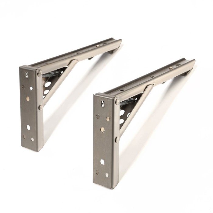 Кронштейн складной для столов и полок ТУНДРА, F001 , 2 шт., длина 200 мм., нержавеющая сталь   97039