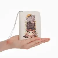 Кошелек дет 07-01-01 Июнь2527 кот, 12*1,5*9 см, 2 отд+отд/молн, д/карт, белый