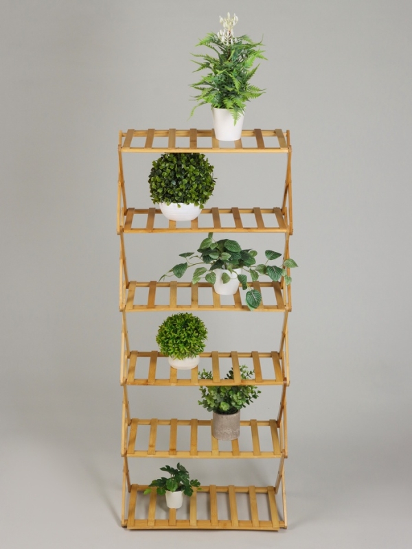 Подставка для цветов Greengo, 6 полок, 50 &times; 25 &times; 110 см, напольная, бамбук