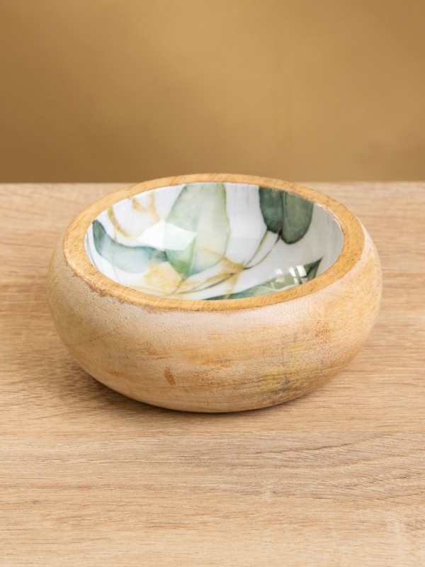 Набор розеток на подносе "Листья" (3 шт) дерево манго 33,5х13х6,5 см