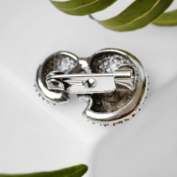 Брошь &laquo;Ёжики&raquo; мини, цвет чернёного серебра