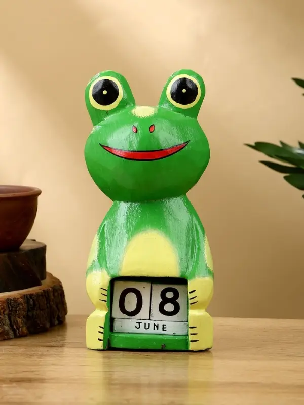 Календарь настольный &laquo;Лягушка&raquo;, 10&times;6&times;21 см, дерево, светло-зелёный