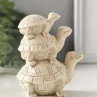 Фигурка гипс &laquo;Три черепахи&raquo;, 10&times;8&times;5 см, слоновая кость