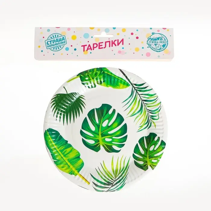 Тарелка бумажная &laquo;Тропики&raquo;, набор 6 шт.
