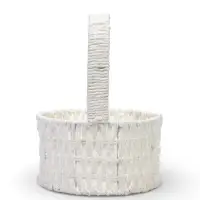 Набор корзин 3 шт пластик 20х20х11 17х17х9 14х14х7 см ручка h=10см белый круг