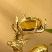 Подсвечник "Сохатый" 15,5х9х22,5 см, алюминий, золотой