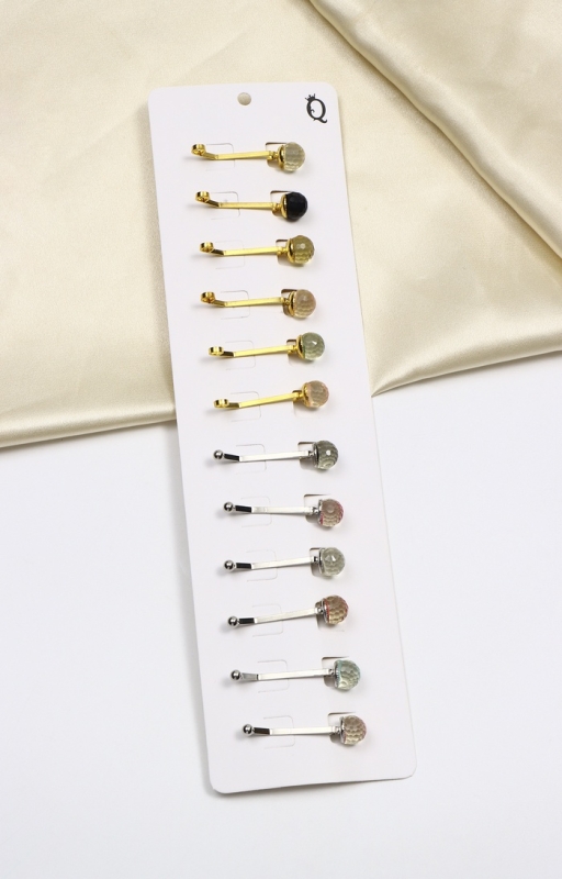 Зажим для платка &laquo;Хрусталь&raquo; шарик, цвет МИКС (неделимая фасовка 12 шт., цена за шт.)