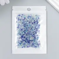 Бисер стекло 12/0 "Цилиндр. Сине-голубой меланж" 10 гр