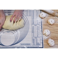 Коврик для выпечки и раскатки теста с разметкой, армированный, силикон, 59&times;38,5 см, белый