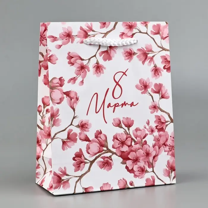 Пакет подарочный ламинированный &laquo;8 марта&raquo;, S 12 х 15 х 5.5 см