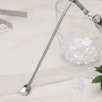 Ложка-трубочка для коктейля из нержавеющей стали &laquo;Ракушка&raquo;, длина 21 см, цвет серебряный