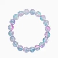 Браслет детский "Выбражулька" сахарные бусины, цвет розово-голубой