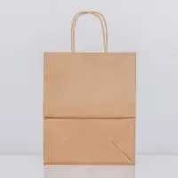 Пакет крафт без печати, круглая ручка, 27&times;21&times;11 см, 120 г