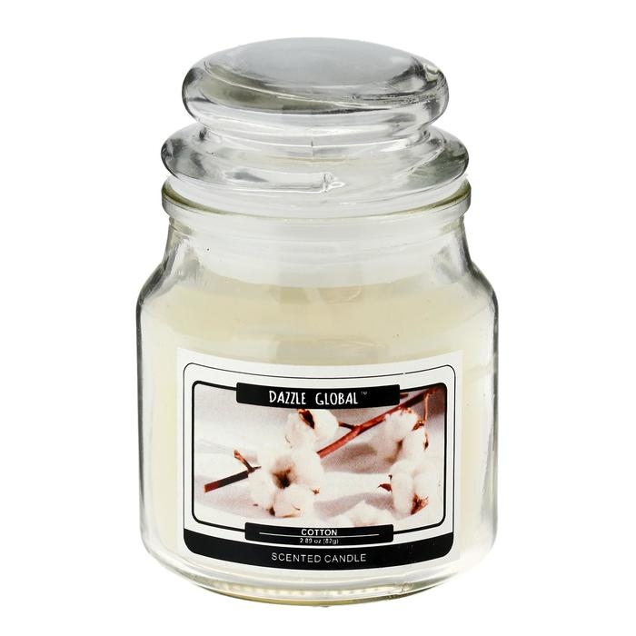 Свеча в банке "Цветок хлопок" 82 гр 6х9х9 см