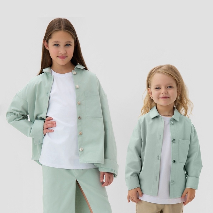 Рубашка детская MINAKU: Jeans collection, цвет мятный, рост 158 см