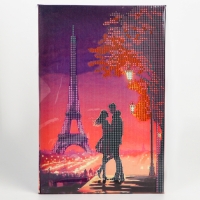 Алмазная мозаика на подрамнике с частичным заполнением «Романтика» с гирляндой, 20 х 30 см Алмазная мозаика на подрамнике с частичным заполнением «Романтика» с гирляндой, 20 х 30 см