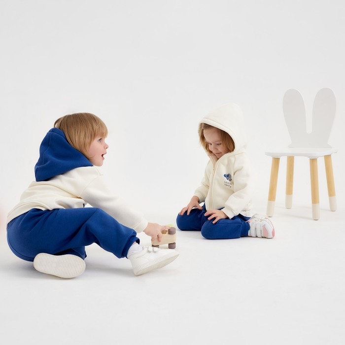 Костюм: толстовка и брюки Крошка Я Blueberry  р. 74-80, синий / молочный