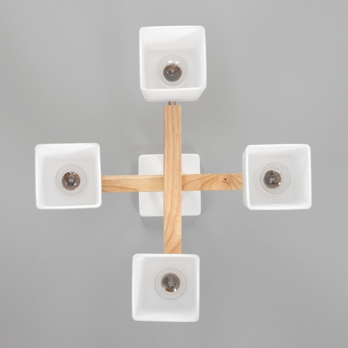 Люстра потолочная Тоскана 4хE27 40Вт Белый, дерево Люстра потолочная Тоскана 4хE27 40Вт Белый, дерево