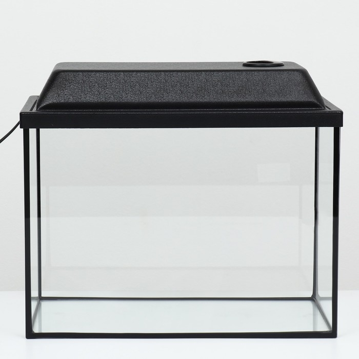 Аквариум Аквариум "Прямоугольный" с крышкой, 20 литров, 36 х 19 х 29/34 см, чёрный