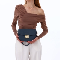 Сумка женская на клапане, TEXTURA, маленький размер, цвет синий