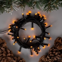 Гирлянда &laquo;Нить&raquo; 5 м, IP20, тёмная нить, 50 LED, свечение жёлтое, 8 режимов, 220 В