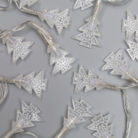 Гирлянда &laquo;Нить&raquo; 5 м с насадками &laquo;Ёлка в крапинку&raquo;, IP20, прозрачная нить, 20 LED, свечение мульти (RG/RB), мигание, 220 В