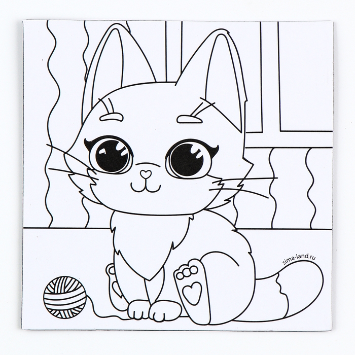 Магнит-раскраска &laquo;Кошечка&raquo;, 10 &times; 10 см