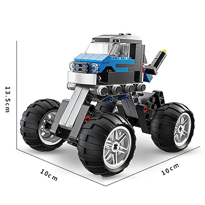 Конструктор инерционный &laquo;Внедорожник&raquo;, 2 варианта сборки, 129 деталей