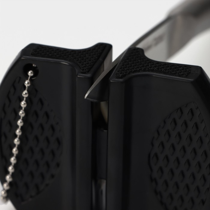 Заточка для ножей Доляна, 7,5&times;6&times;2,5 см, с 2 отделениями для стальных и керамических ножей, МИКС