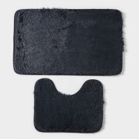 Набор ковриков для ванной и туалета Доляна &laquo;Пушистик&raquo;, 2 шт, 40&times;50, 50&times;80 см, цвет серый