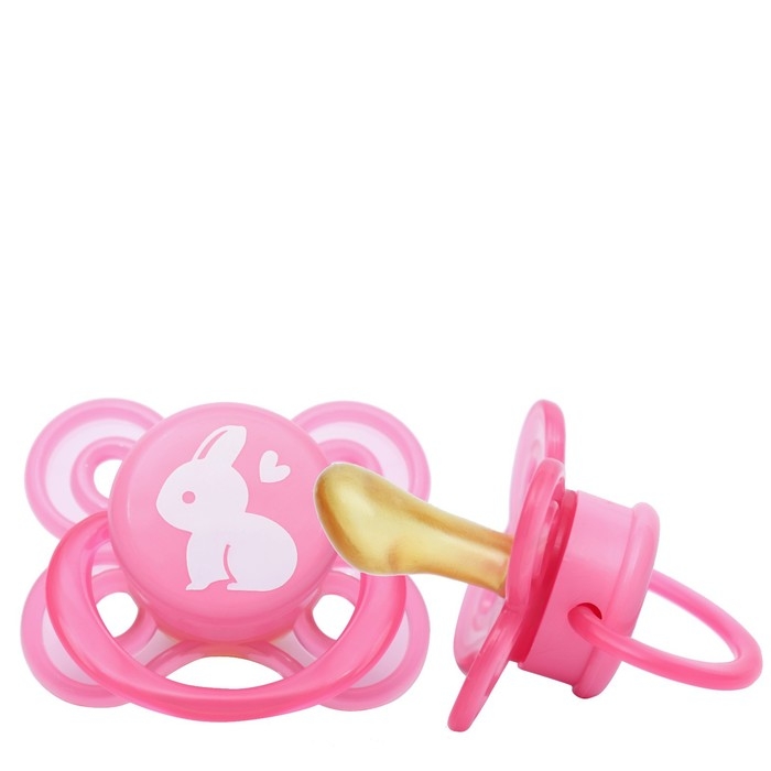 Соска - пустышка латексная ортодонтическая &laquo;Зайчик&raquo;, от 6 мес., цвет розовый