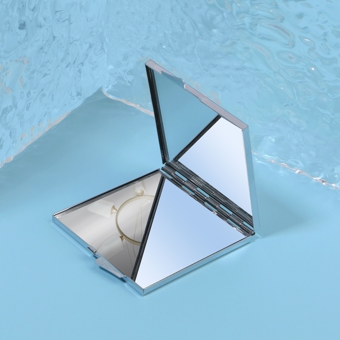 Зеркало складное, 6 &times; 6 см, цвет серебристый